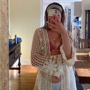 Boho crochet open beach coverup!